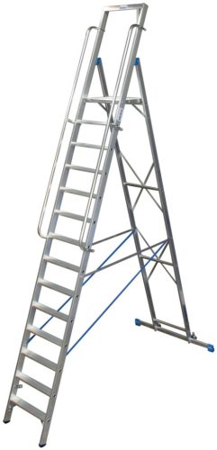 STABILO Lépcsőfokos állólétra nagy dobogóval, 1x14 lépcsőfok