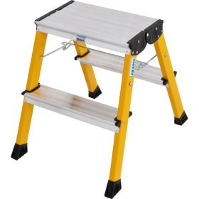   MONTO Rolly két oldalon járható összecsukható fellépő, sárga, 2x2 lépcsőfok