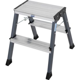   MONTO Treppy két oldalon járható összecsukható fellépő, 2x2 lépcsőfokos, eloxált