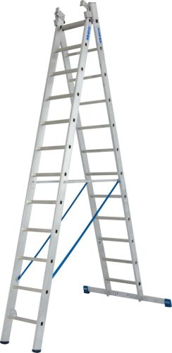 STABILO Létrafokos sokcélú létra fali vezetőgörgőkkel, 3x12 létrafok