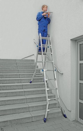 STABILO Létrafokos teleszkópos csuklós létra, 4x5 létrafok