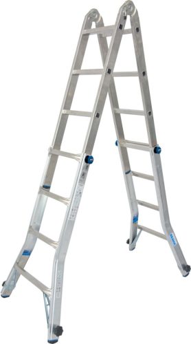 STABILO Létrafokos teleszkópos csuklós létra 4 szárhosszabbítóval, 4x4 létrafok