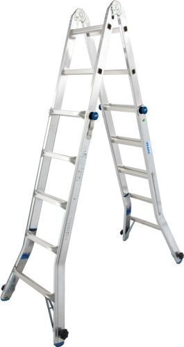 STABILO Létrafokos teleszkópos csuklós létra 4 szárhosszabbítóval, 4x5 létrafok
