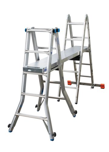 STABILO Létrafokos teleszkópos csuklós létra 4 szárhosszabbítóval, 4x5 létrafok