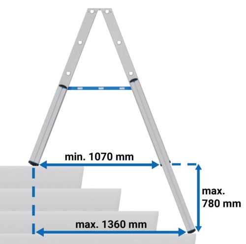 STABILO KÉTOLDALON JÁRHATÓ TELESZKÓPOS LÉTRA 2X5