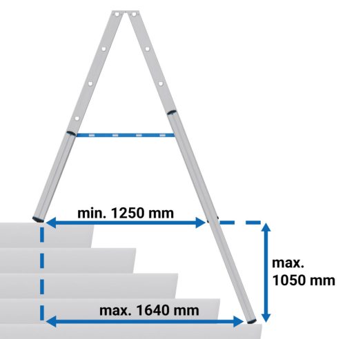 STABILO KÉTOLDALON JÁRHATÓ TELESZKÓPOS LÉTRA 2X6