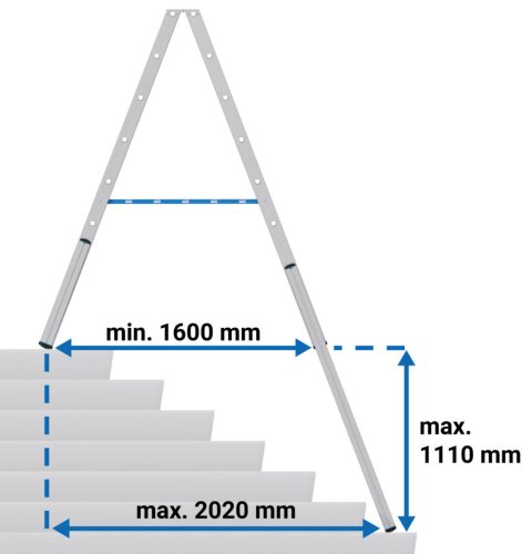 STABILO KÉTOLDALON JÁRHATÓ TELESZKÓPOS LÉTRA 2X8