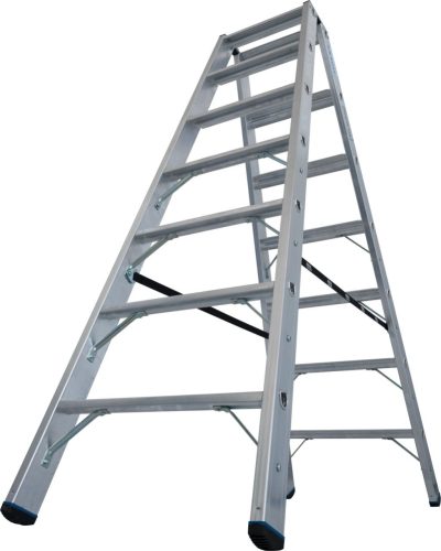 STABILO Két oldalon járható létra, 2x7 lépcsőfok, 225 kg