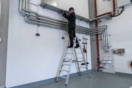 STABILO Két oldalon járható létra, 2x8 lépcsőfok, 225 kg