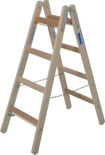 STABILO Létrafokos két oldalon járható fa létra, 2x4 létrafok