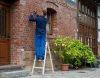 STABILO Létrafokos két oldalon járható fa létra, 2x4 létrafok