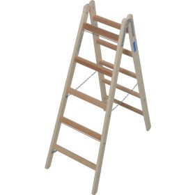   STABILO Létrafokos két oldalon járható fa létra, 2x5 létrafok