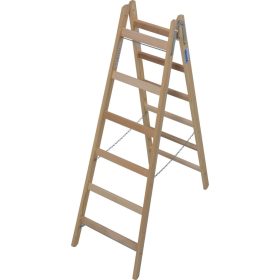   STABILO Létrafokos két oldalon járható fa létra, 2x6 létrafok