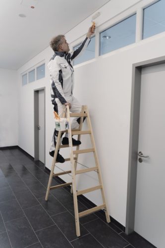 STABILO Létrafokos két oldalon járható fa létra, 2x6 létrafok