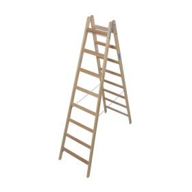   STABILO Létrafokos két oldalon járható fa létra, 2x8 létrafok