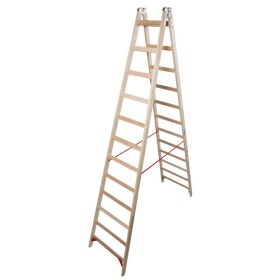   STABILO Létrafokos két oldalon járható fa létra, 2x12 létrafok
