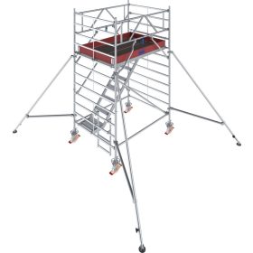   STABILO Gurulóállvány 5500-as sorozat, mezőhossz 2,00 m, munkamagasság kb. 4,30 m;  feljutás kapaszkodókkal ellátott lépcsőn