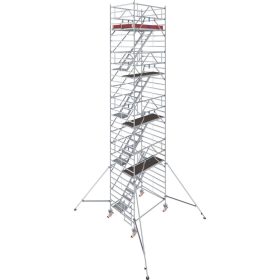   STABILO Gurulóállvány 5500-as sorozat, mezőhossz 2,00 m, munkamagasság kb. 10,30 m;  feljutás kapaszkodókkal ellátott lépcsőn