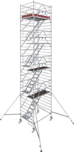 STABILO Gurulóállvány 5500-as sorozat, mezőhossz 2,00 m, munkamagasság kb. 10,30 m;  feljutás kapaszkodókkal ellátott lépcsőn