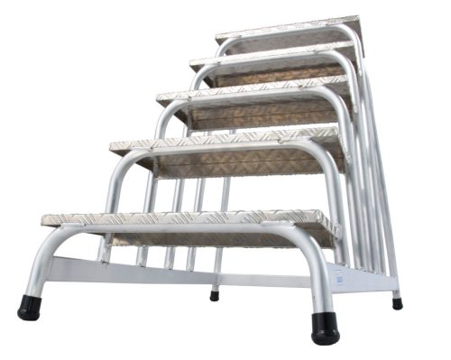 STABILO Szerelődobogó alumíniumból, 1x5 lépcsőfok