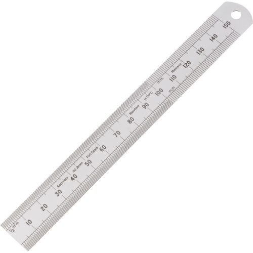 150MM/6" MEREV ROZSDAMENTES VONALZÓ LEKEREKÍTETT VÉGGEL
