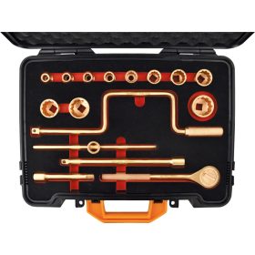   SZIKRAMENTES DUGÓKULCS KÉSZLET 1/2" MEGHAJTÓVAL 16 DB-OS BE-CU