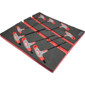   8 RÉSZES 2.0-10.0MM T-NYELŰ HATSZÖGKULCS KÉSZLET SZIVACSBAN T0691